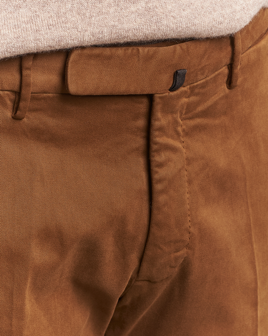 Mies | Housut | Incotex | Slim Fit Cotton Stretch Chinos Brown