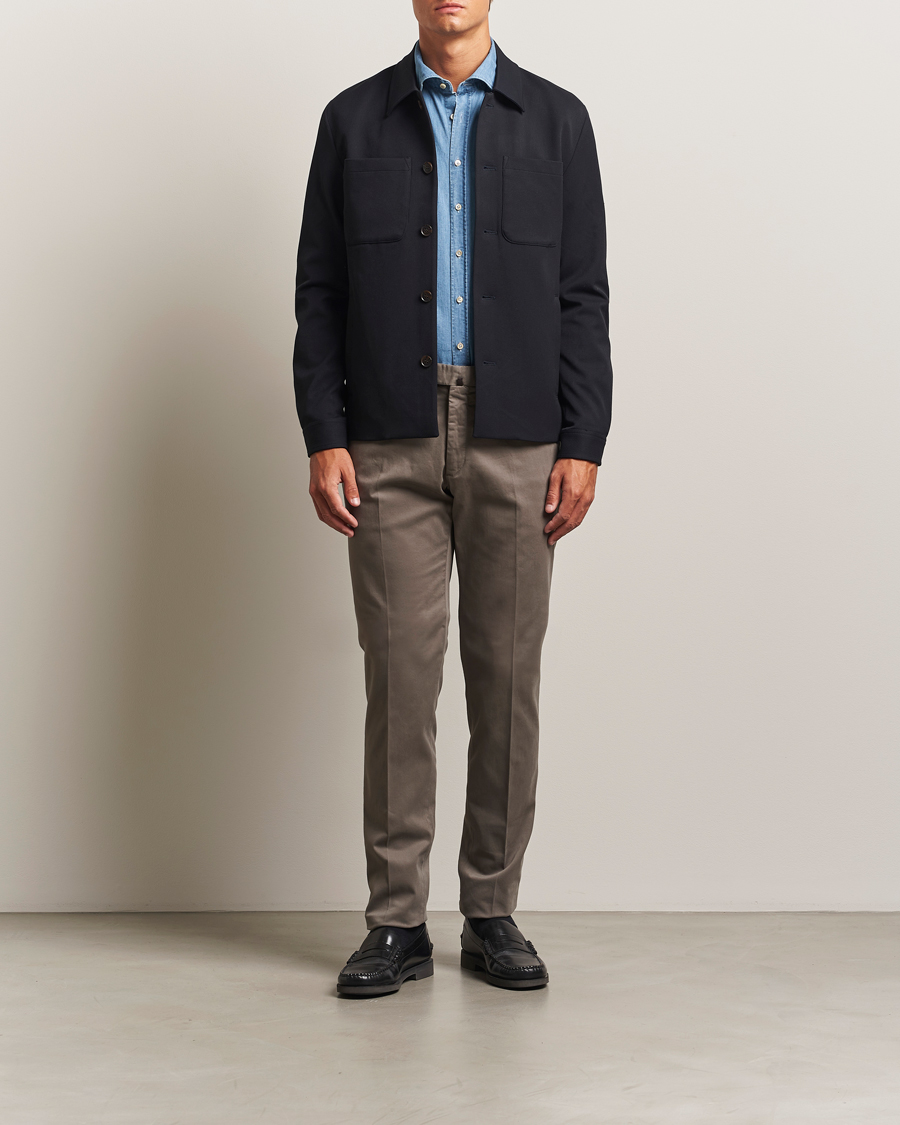 Mies | Housut | Incotex | Slim Fit Cotton Stretch Chinos Grey