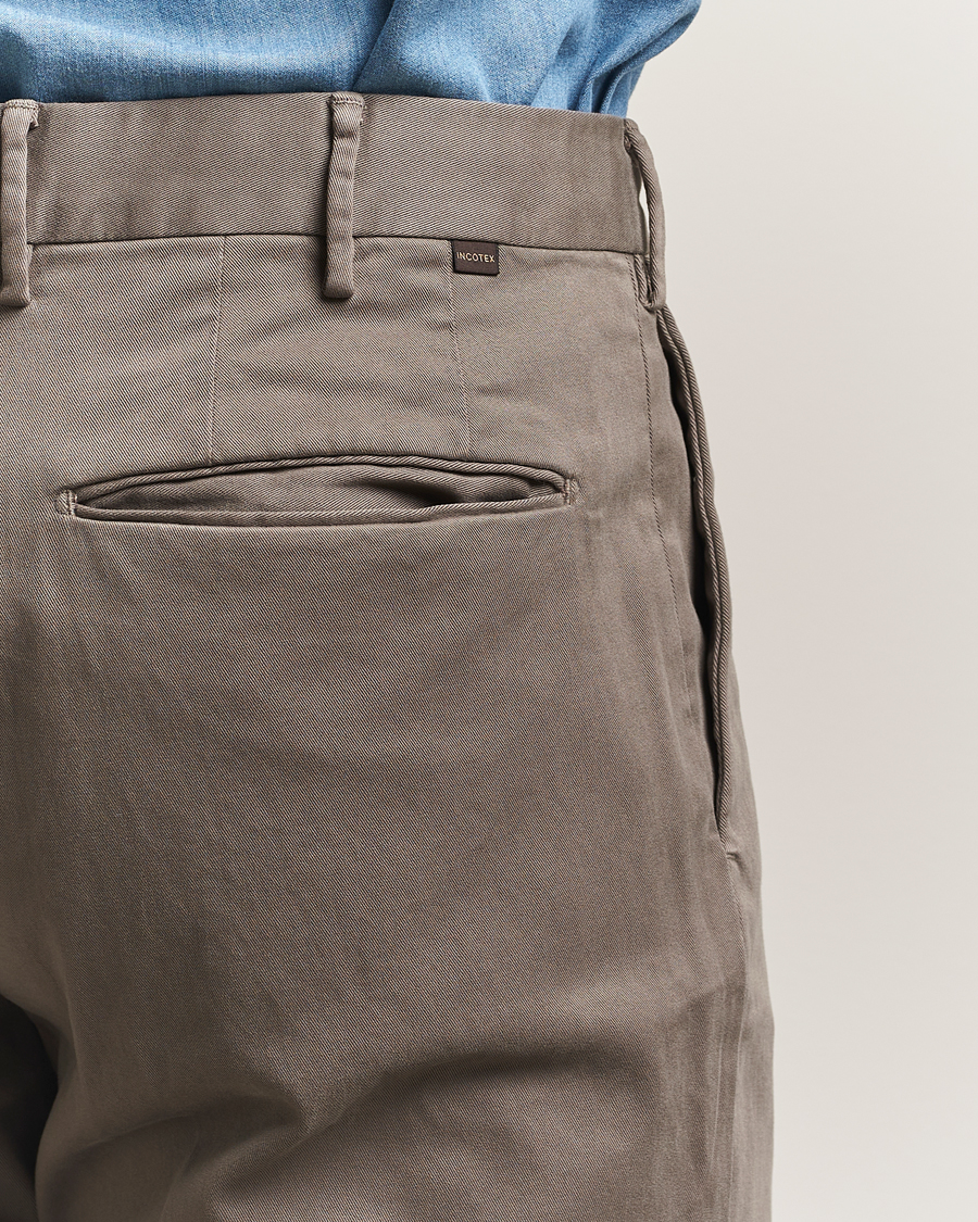 Mies | Housut | Incotex | Slim Fit Cotton Stretch Chinos Grey