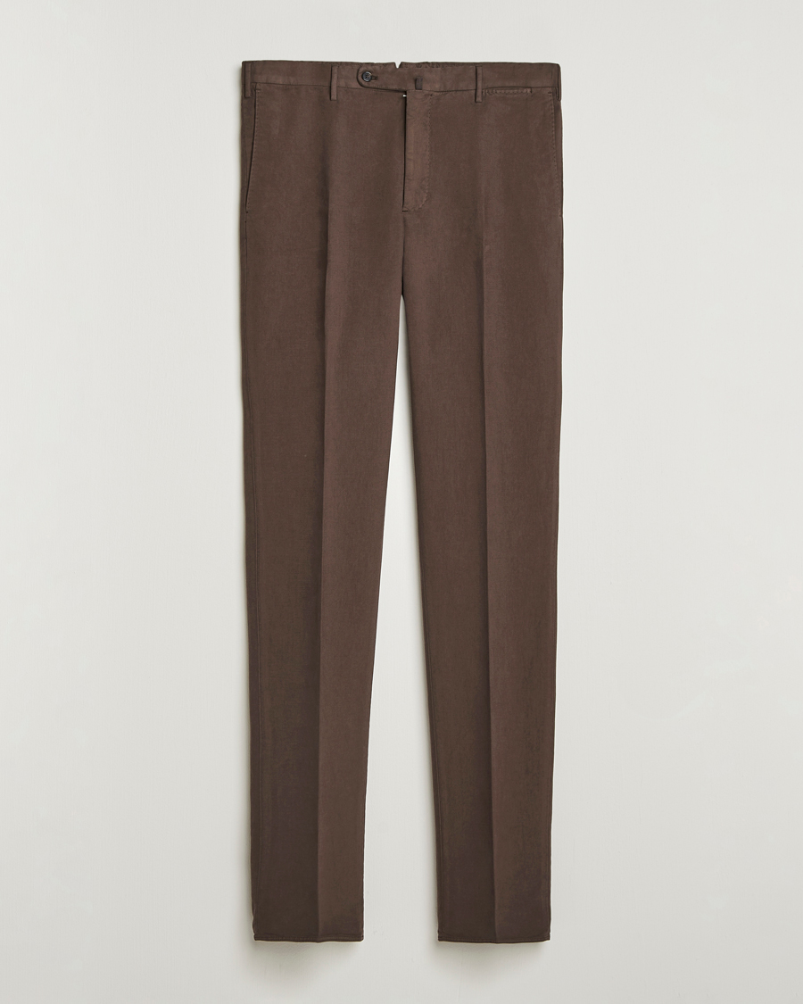 Mies | Housut | Incotex | Regular Fit Cotton Stretch Chinos Dark Brown