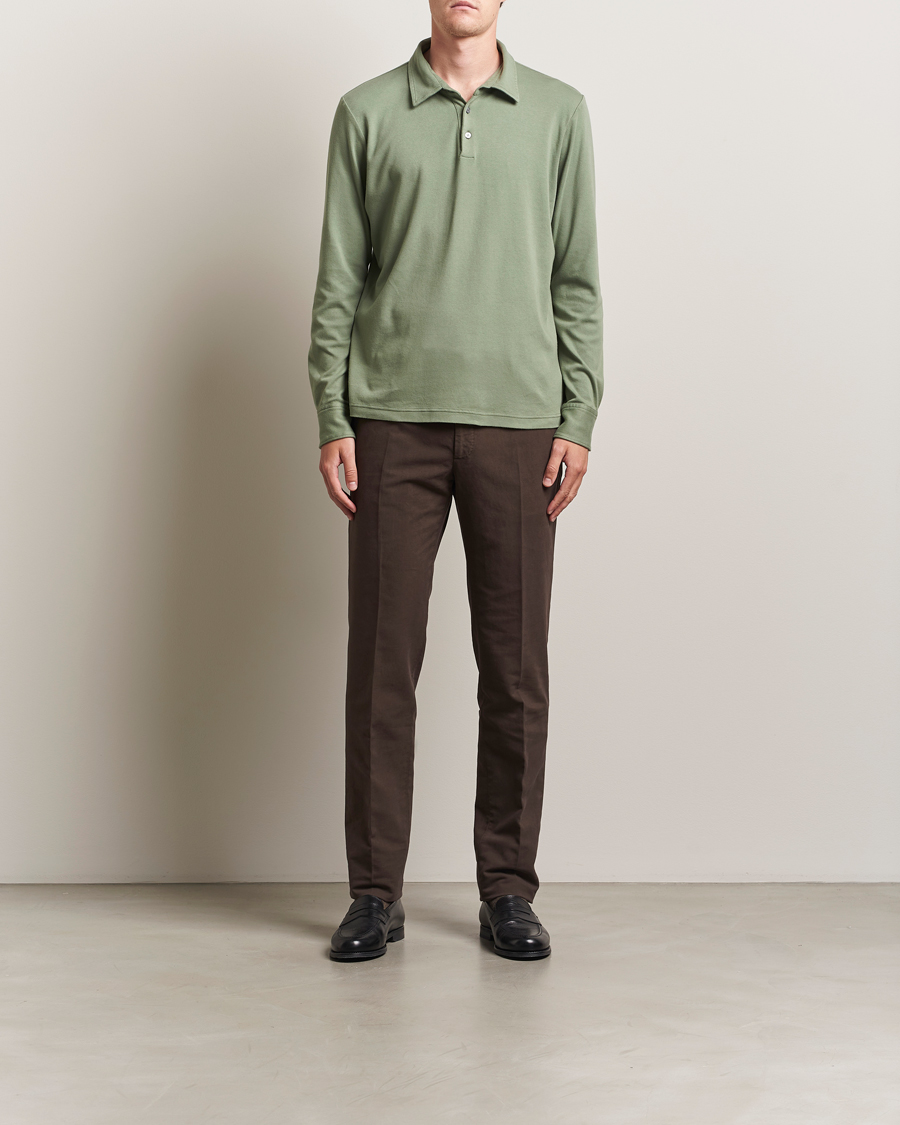 Mies | Housut | Incotex | Regular Fit Cotton Stretch Chinos Dark Brown
