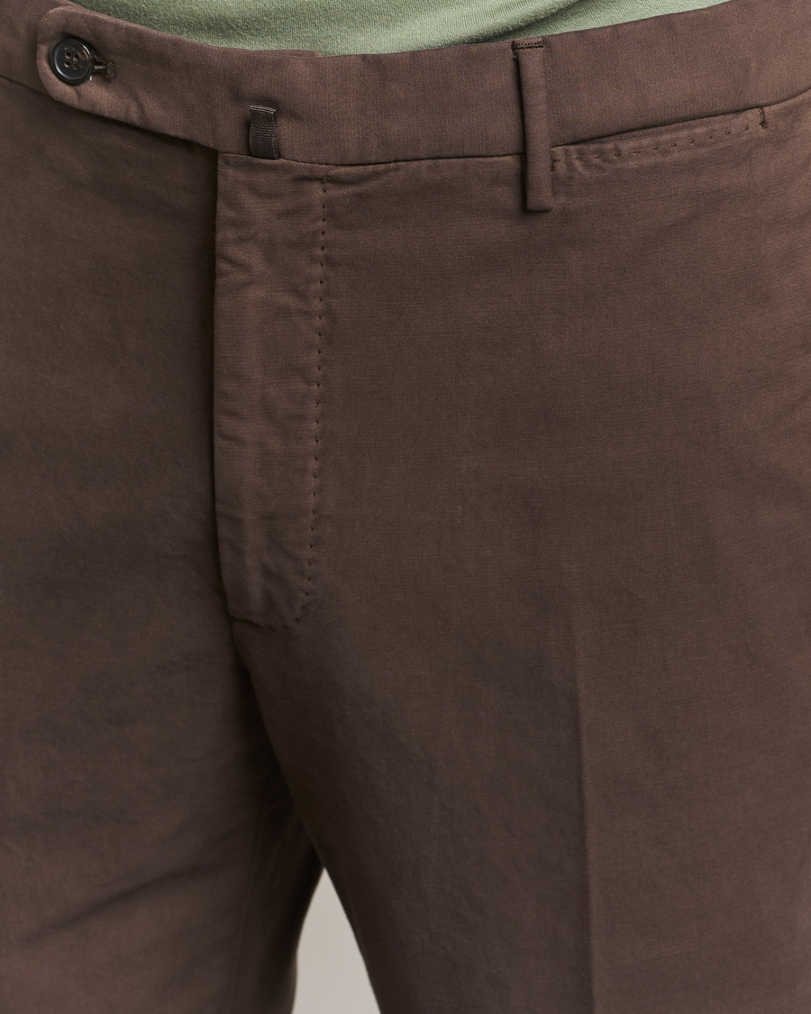 Mies | Housut | Incotex | Regular Fit Cotton Stretch Chinos Dark Brown
