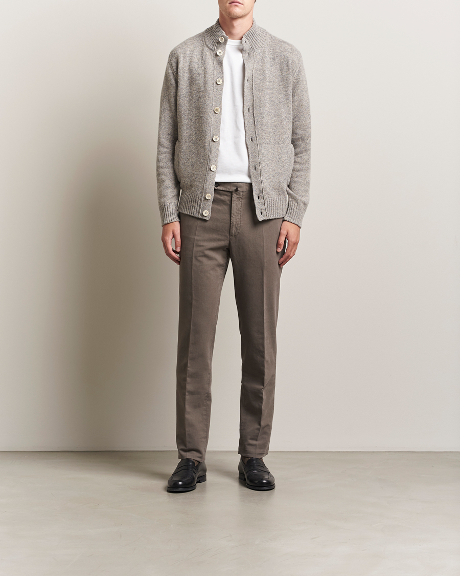 Mies | Housut | Incotex | Regular Fit Cotton Stretch Chinos Grey