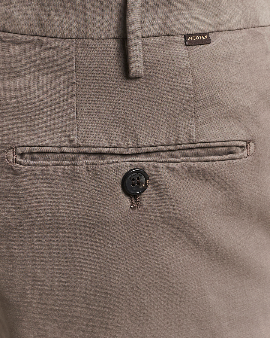 Mies | Housut | Incotex | Regular Fit Cotton Stretch Chinos Grey