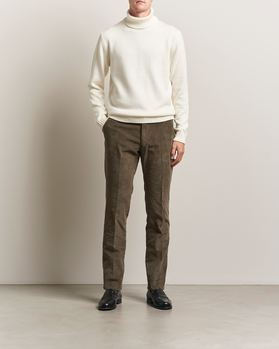 Mies | Housut | Incotex | Slim Fit Baby Corduroy Trousers Taupe