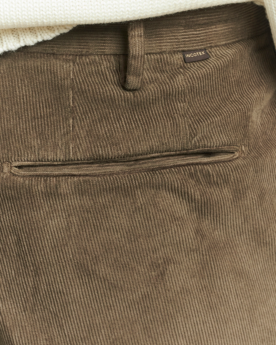 Mies | Housut | Incotex | Slim Fit Baby Corduroy Trousers Taupe