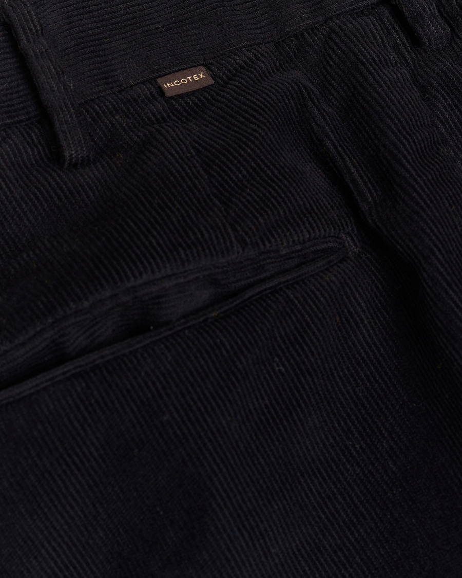 Mies | Housut | Incotex | Slim Fit Baby Corduroy Trousers Navy