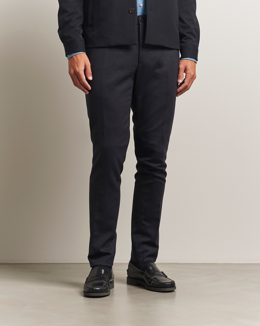 Mies | Housut | Incotex | Slim Fit Washable Flannel Trousers Grey Melange