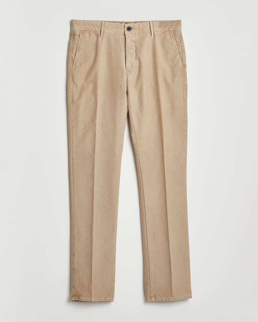 Mies | Housut | Incotex | Slim Fit Garment Dyed Slacks Beige