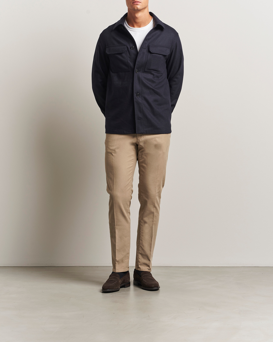 Mies | Housut | Incotex | Slim Fit Garment Dyed Slacks Beige