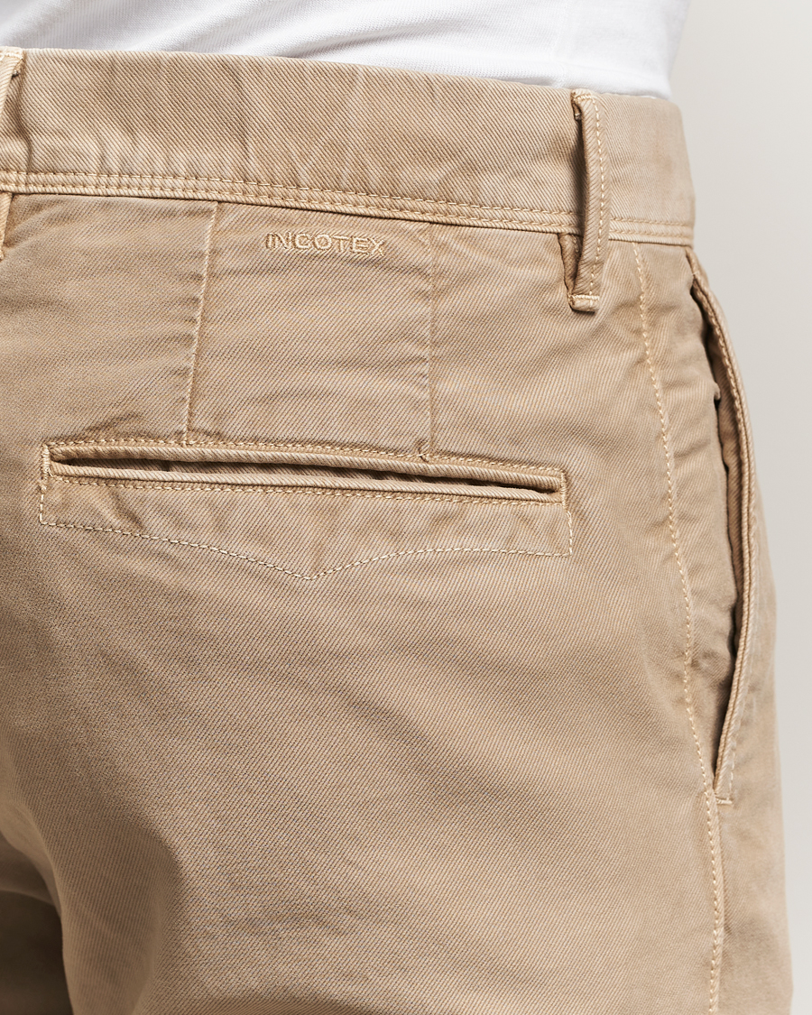 Mies | Housut | Incotex | Slim Fit Garment Dyed Slacks Beige