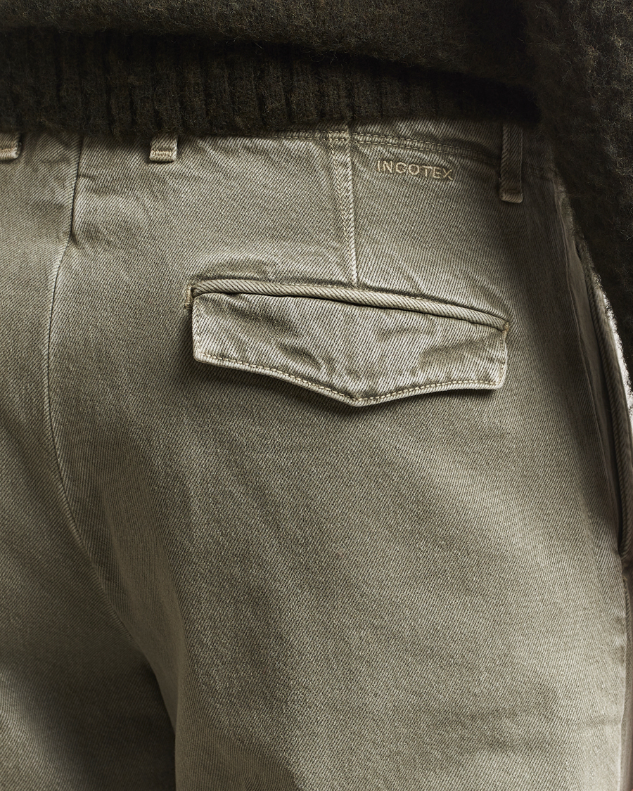 Mies | Housut | Incotex | Regular Fit Bull Denim Slacks Green