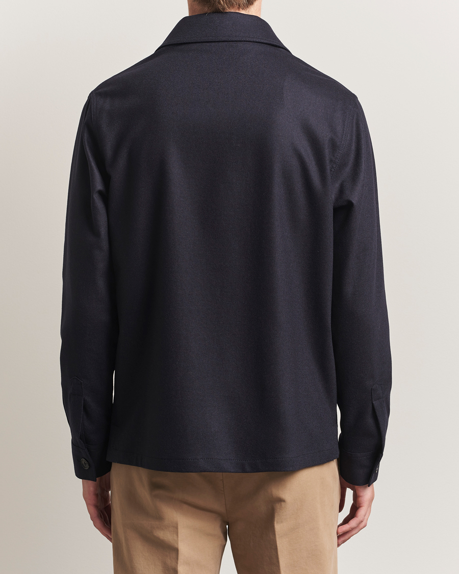 Mies | Kauluspaidat | Incotex | Flannel Overshirt Navy