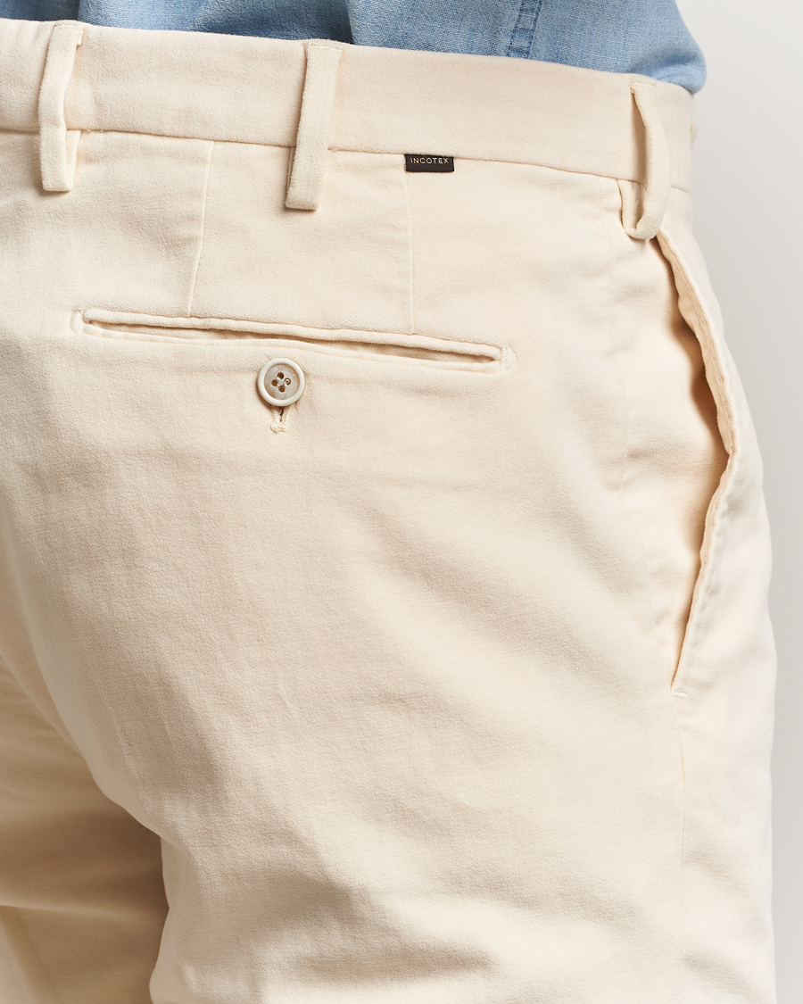 Mies | Housut | Incotex | Regular Fit Moleskine Trousers Off White
