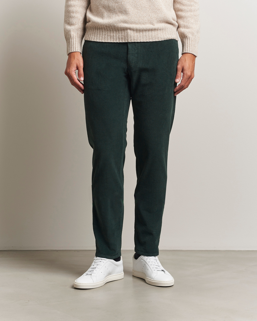 Mies | Housut | Incotex | Slim Fit Leisure Cord Slacks Dark Green