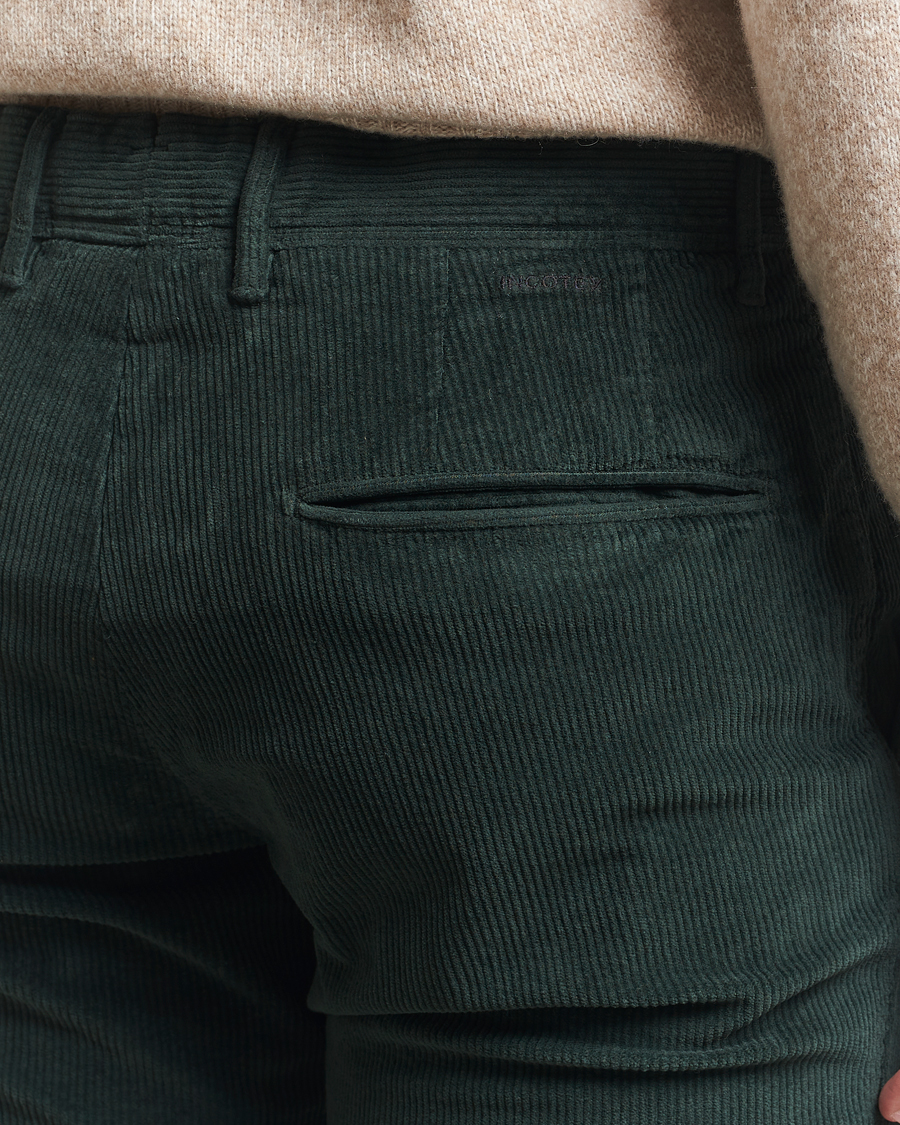 Mies | Housut | Incotex | Slim Fit Leisure Cord Slacks Dark Green