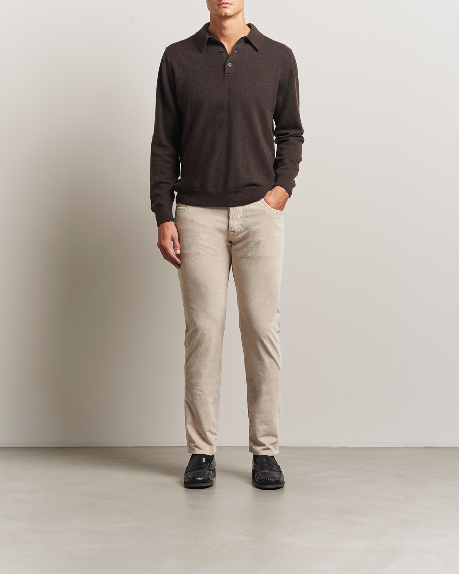 Mies | Housut | Jacob Cohën | Bard 5-Pocket Medium Corduroy Trousers Off White