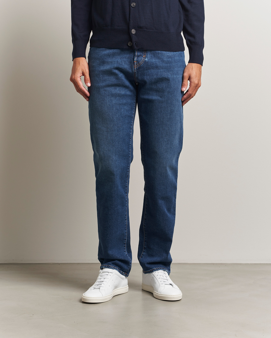 Mies | Farkut | Jacob Cohën | Edos Regular Straight Fit Jeans Mid Blue