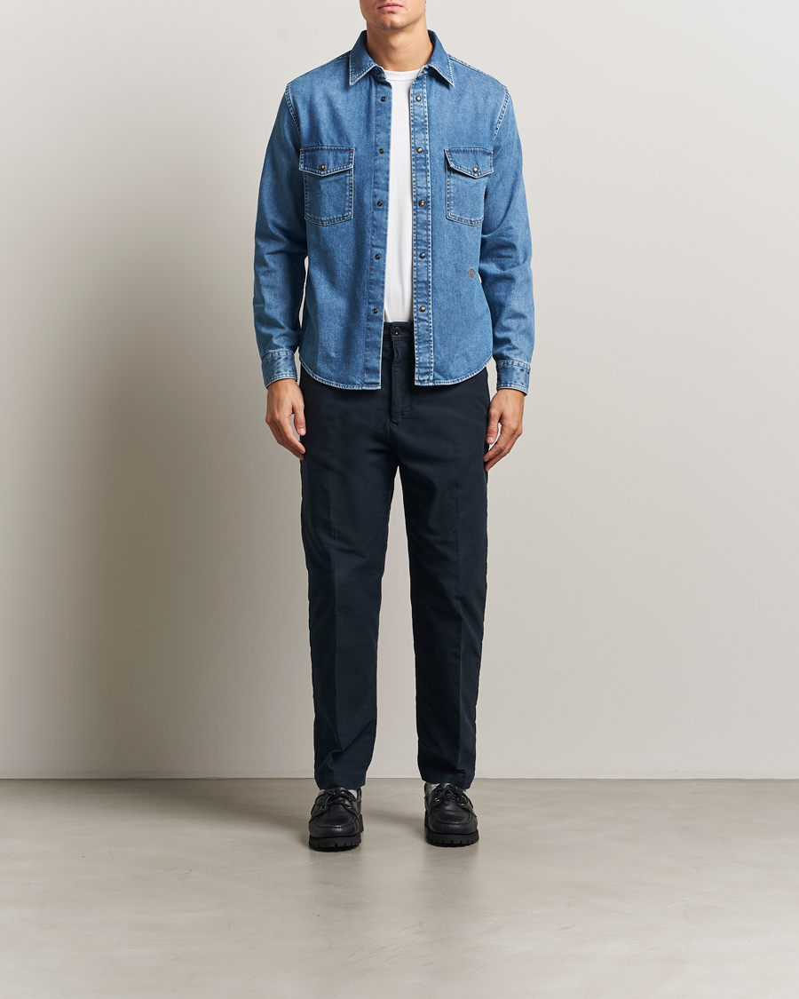 Mies | Kauluspaidat | Jacob Cohën | Pocket Denim Overshirt Mid Blue