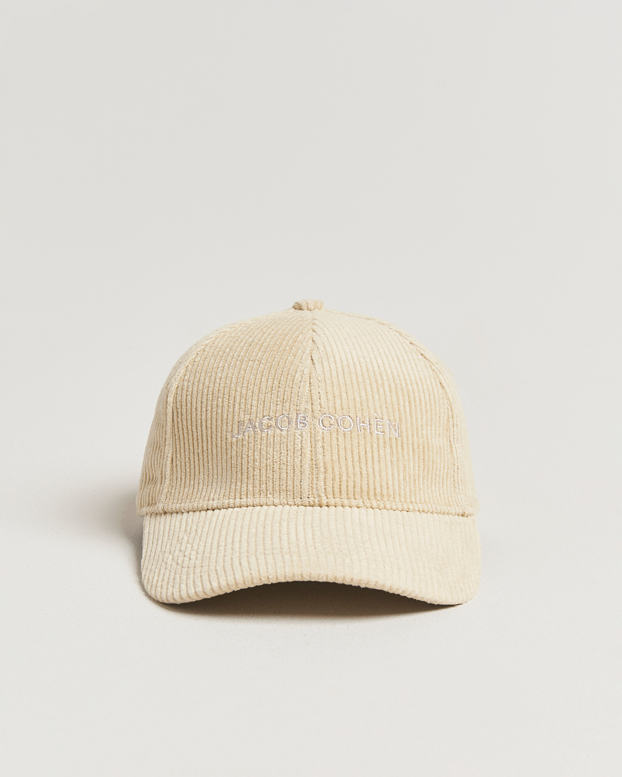 Mies | Päähineet | Jacob Cohën | Corduroy Logo Cap Creme