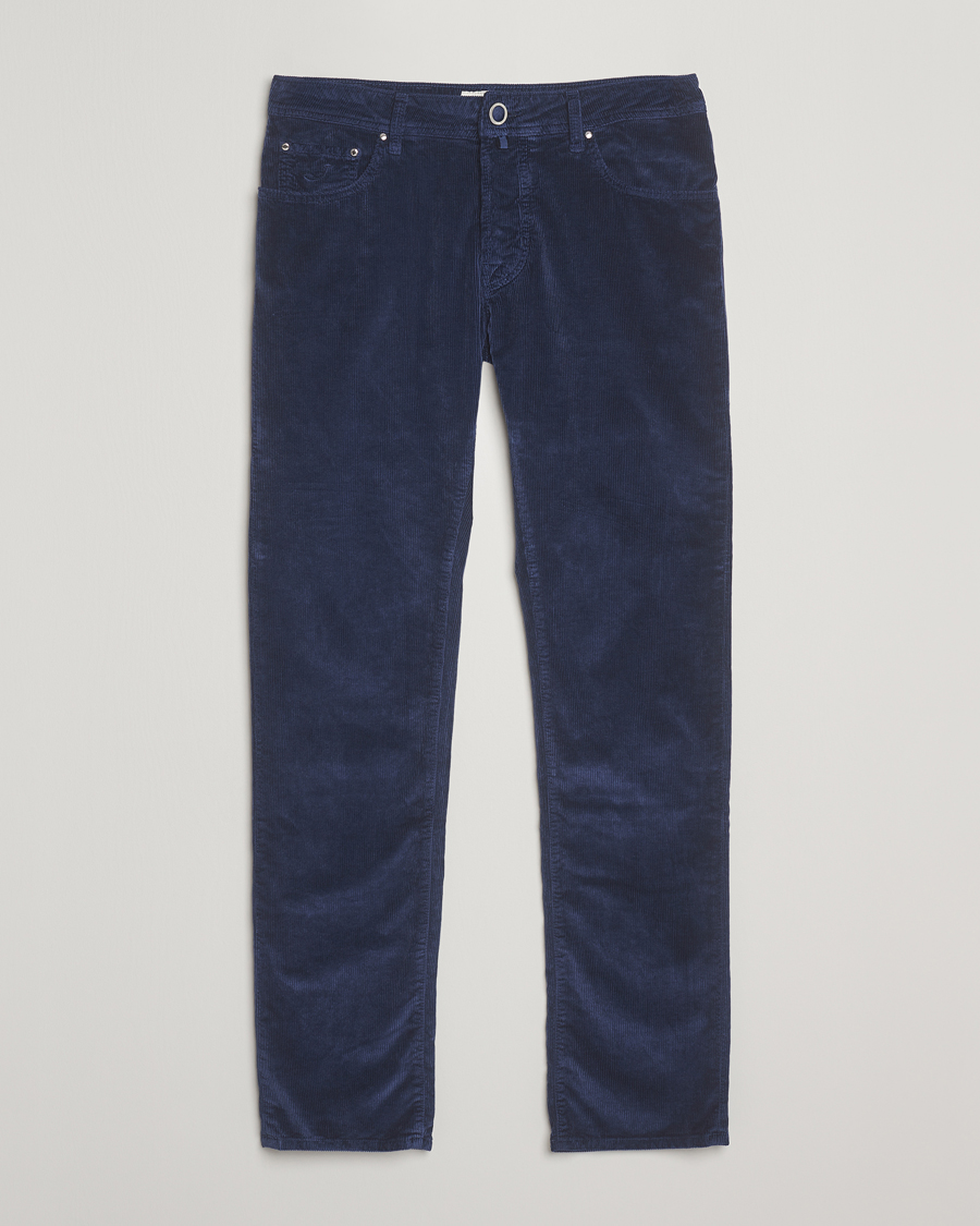 Mies | Housut | Jacob Cohën | Bard 5-Pocket Medium Corduroy Trousers Dark Blue