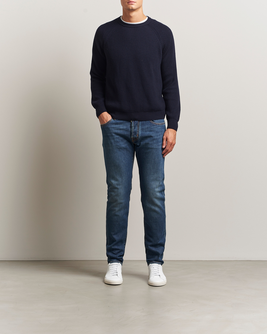 Mies | Farkut | Jacob Cohën | Bard Milano-Cortina Slim Fit Stretch Jeans Mid Blue