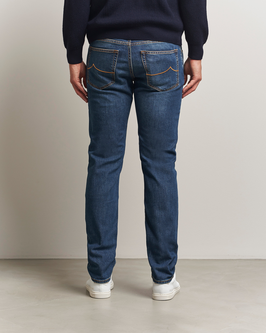 Mies | Farkut | Jacob Cohën | Bard Milano-Cortina Slim Fit Stretch Jeans Mid Blue
