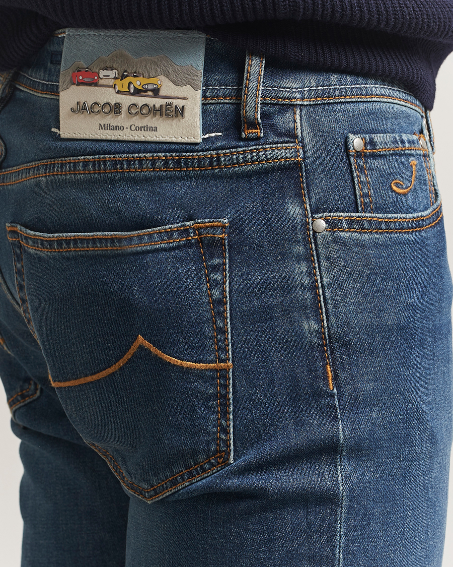 Mies | Farkut | Jacob Cohën | Bard Milano-Cortina Slim Fit Stretch Jeans Mid Blue