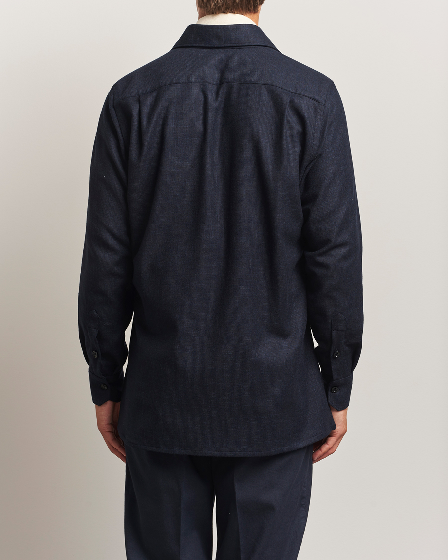 Mies | Kauluspaidat | Kiton | Wool Overshirt Navy