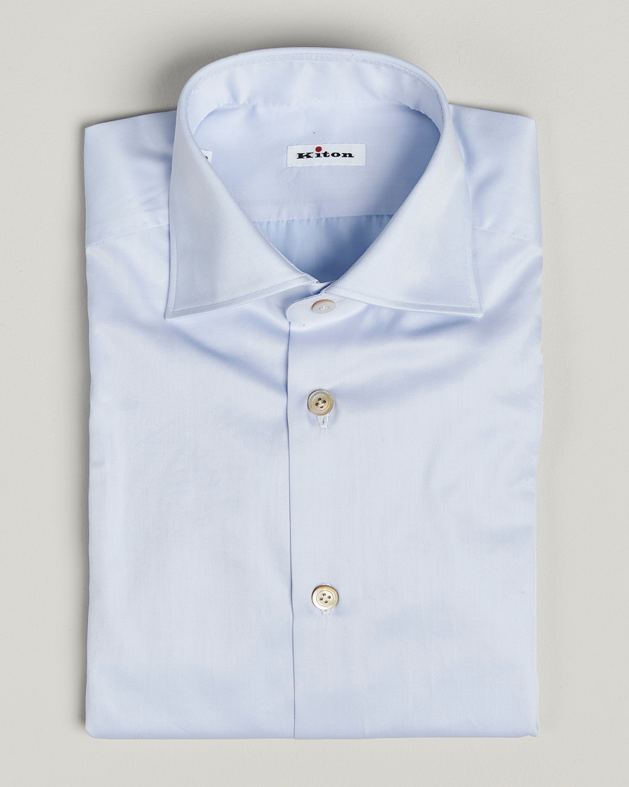 Mies | Kauluspaidat | Kiton | Cotton Dress Shirt Light Blue