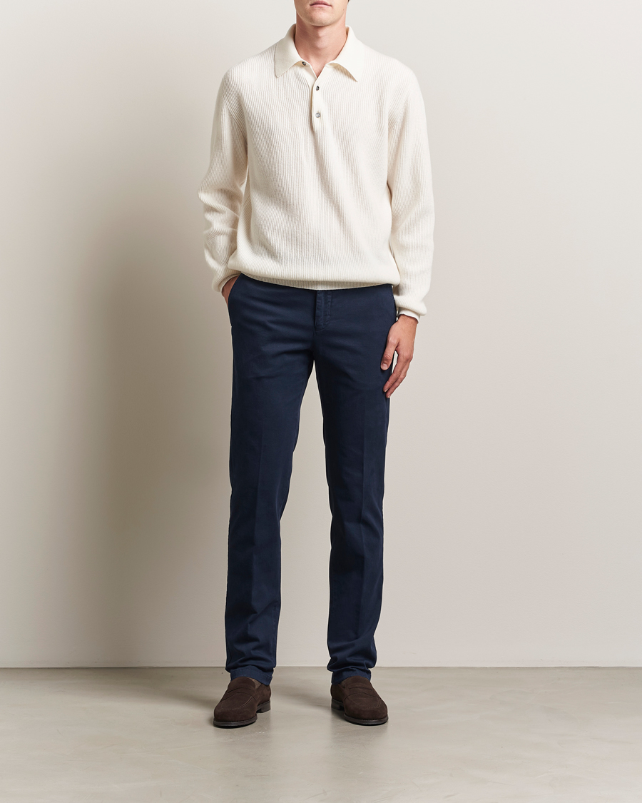 Mies | Housut | Kiton | Cotton/Cashmere Trousers Navy
