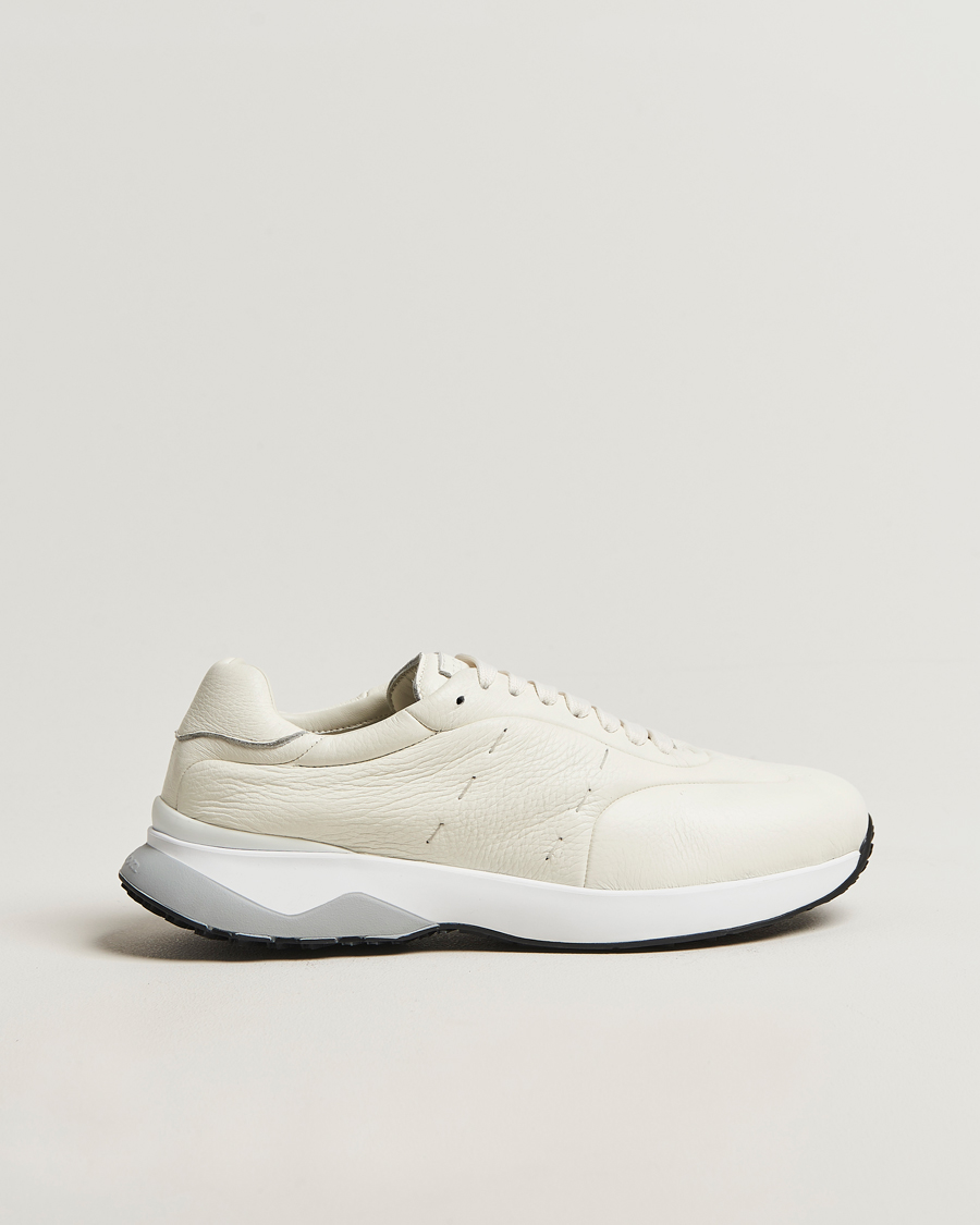 Mies | Tennarit | Kiton | Luxury Running Sneakers White Deerskin