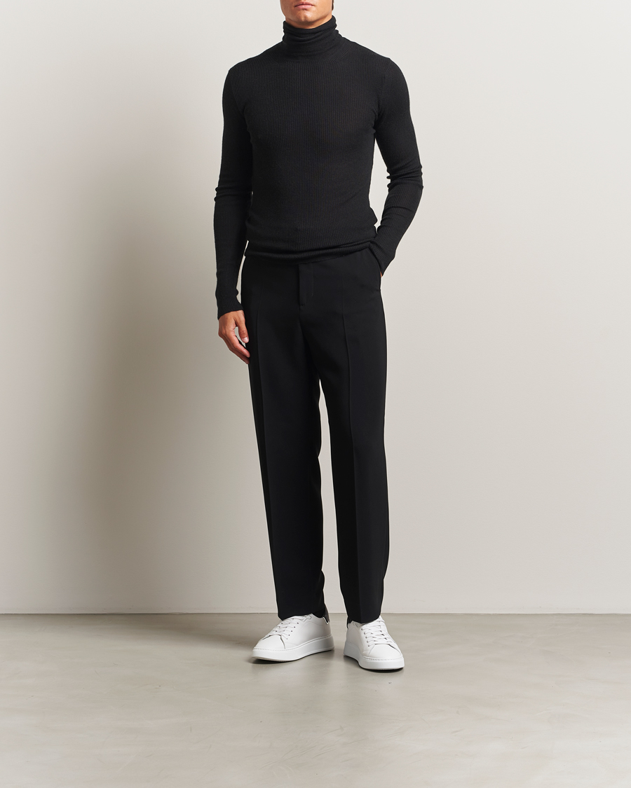 Mies | Puserot | Lanvin | Cashmere/Silk Rollneck Black