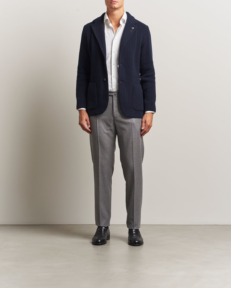 Mies | Pikkutakit | Lardini | Wool/Cashmere Knitted Blazer Navy