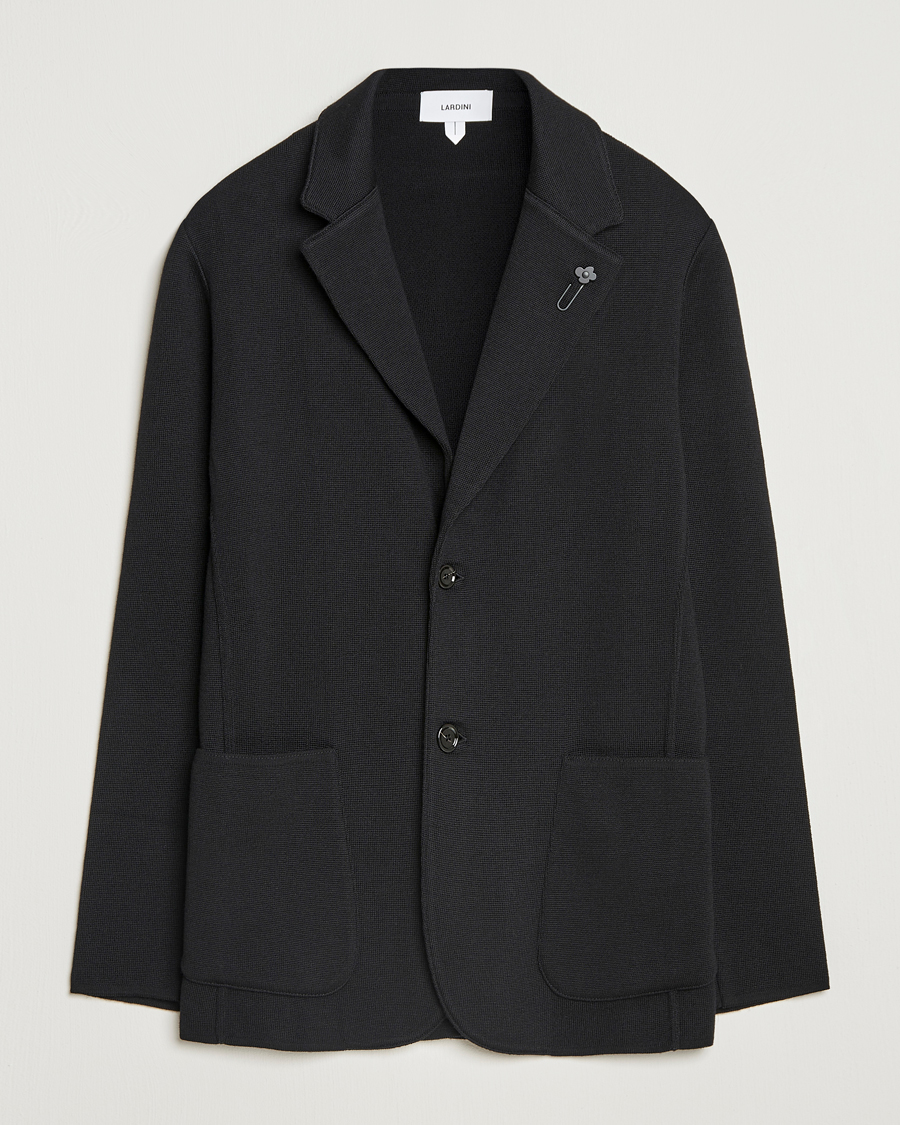 Mies | Pikkutakit | Lardini | Knitted Wool Blazer Black