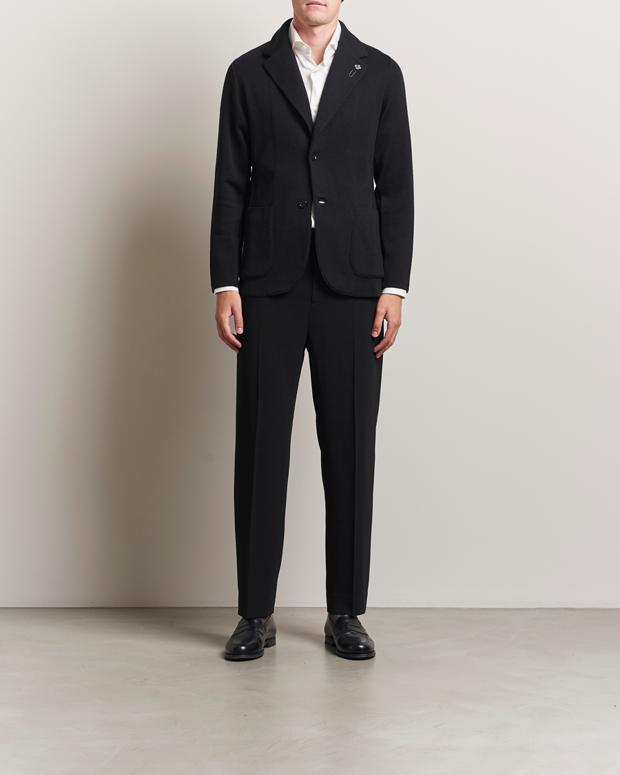 Mies | Pikkutakit | Lardini | Knitted Wool Blazer Black
