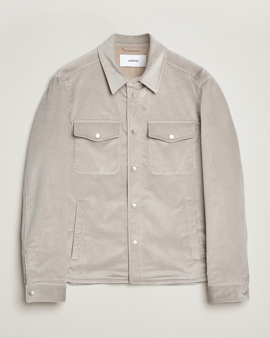 Mies | Takit | Lardini | Corduroy Overshirt Taupe