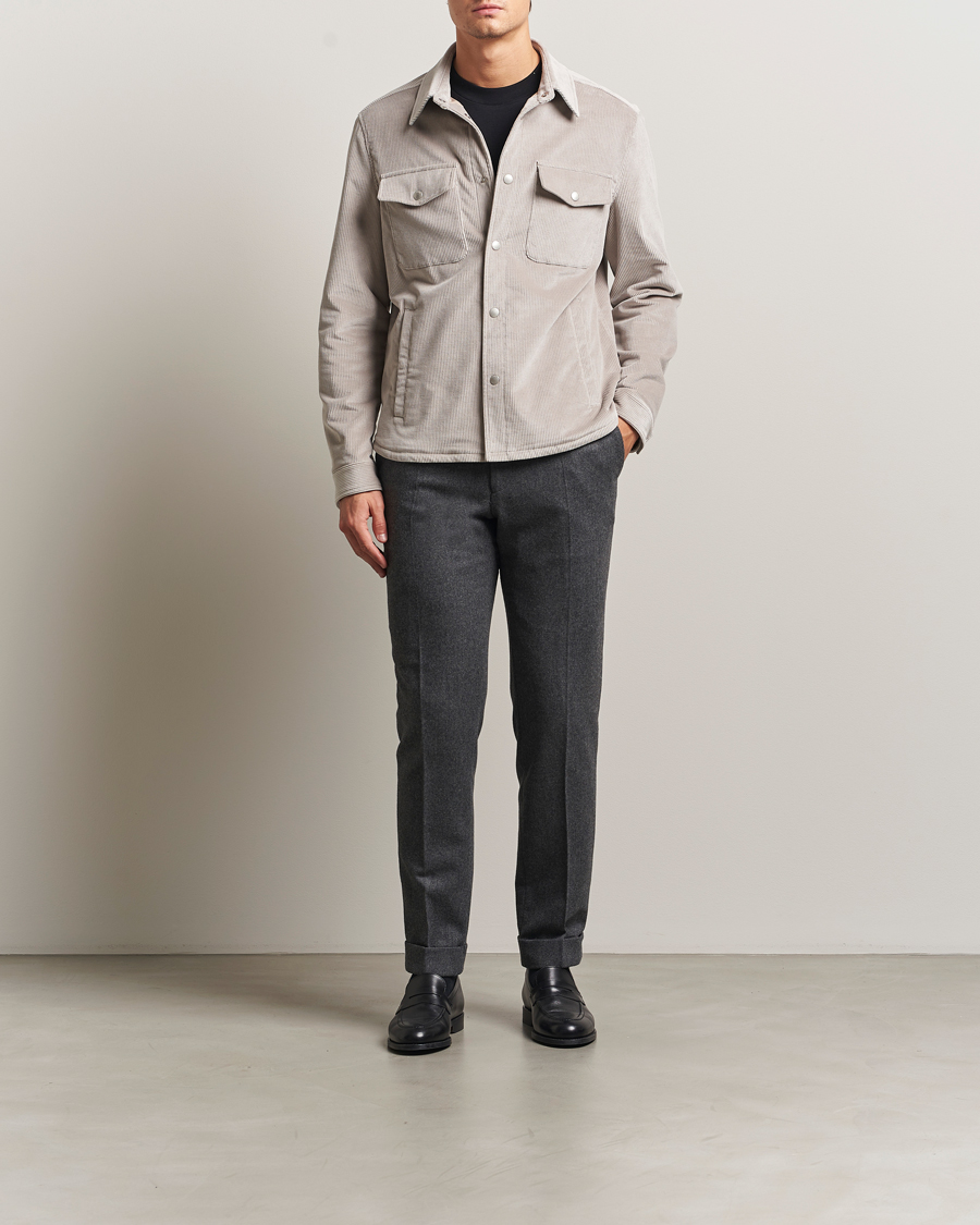 Mies | Takit | Lardini | Corduroy Overshirt Taupe