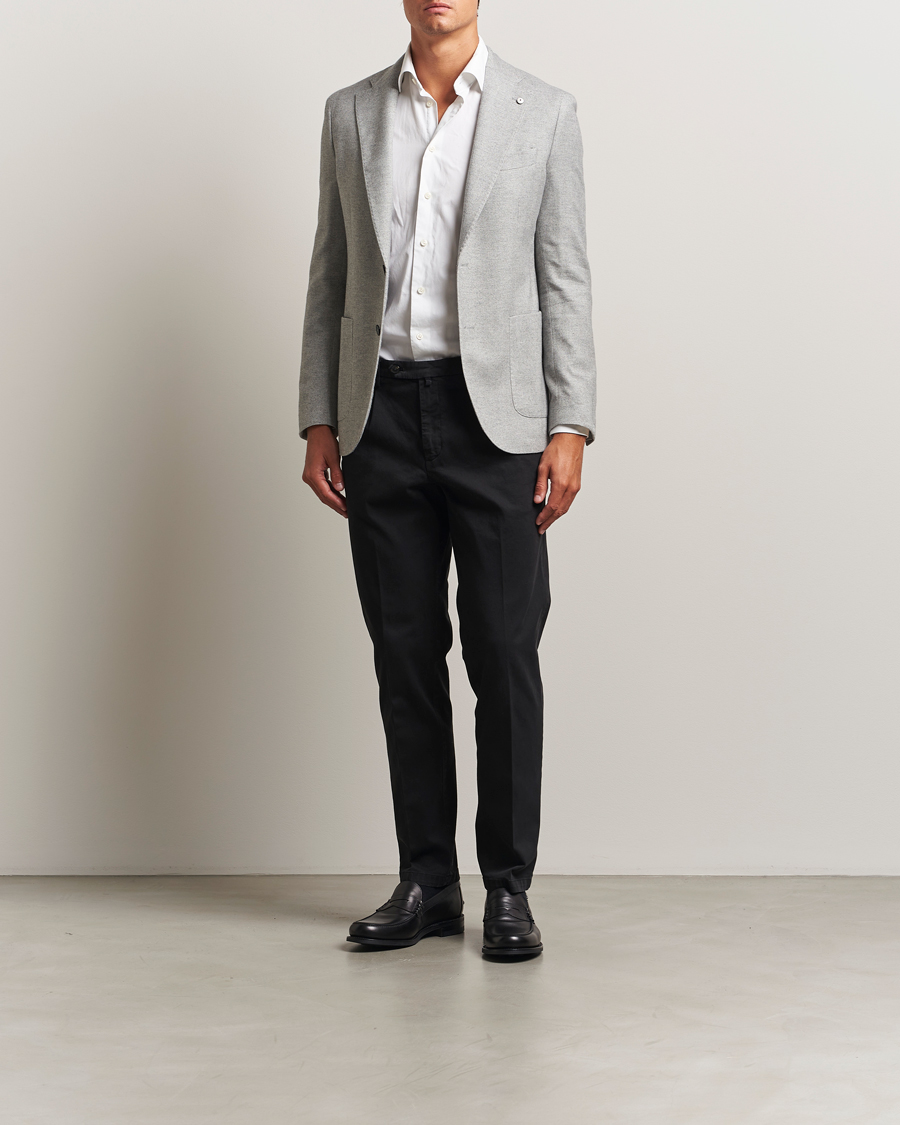 Mies | Pikkutakit | L.B.M. 1911 | Jack Herringbone Cotton Blazer Light Grey