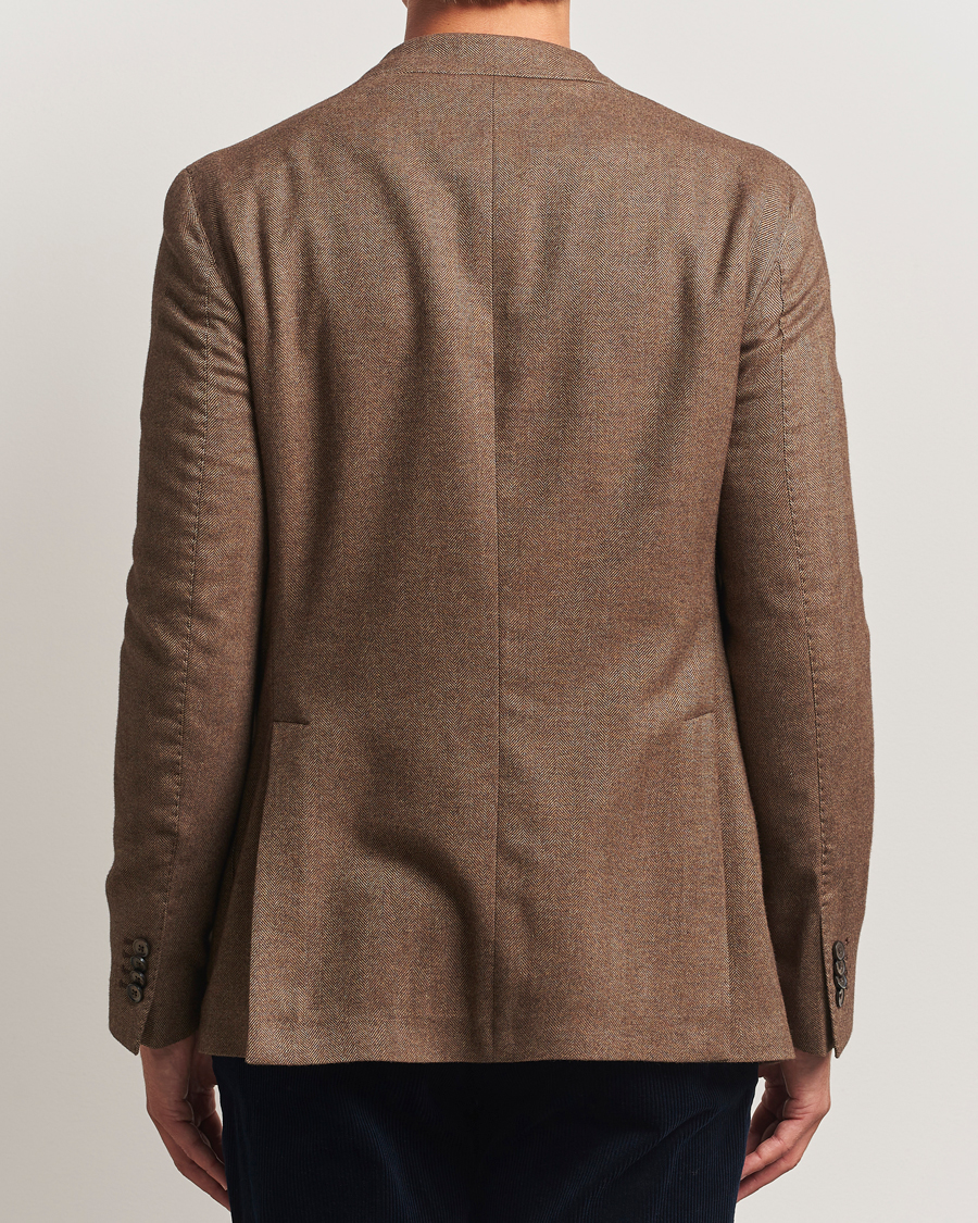 Mies | Pikkutakit | L.B.M. 1911 | Jack Herringbone Cotton Blazer Brown