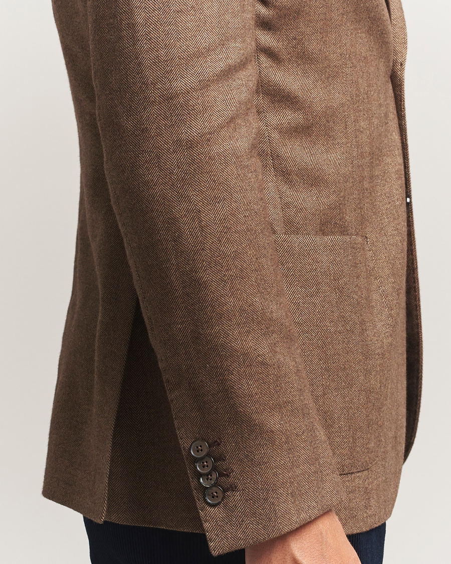 Mies | Pikkutakit | L.B.M. 1911 | Jack Herringbone Cotton Blazer Brown