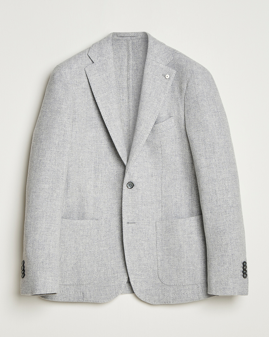 Mies | Pikkutakit | L.B.M. 1911 | Jack Fly Knitted Wool Blazer Light Grey
