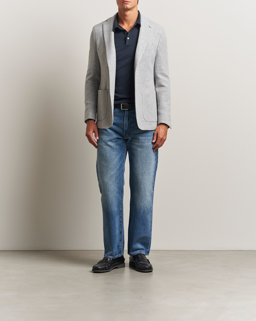 Mies | Pikkutakit | L.B.M. 1911 | Jack Fly Knitted Wool Blazer Light Grey