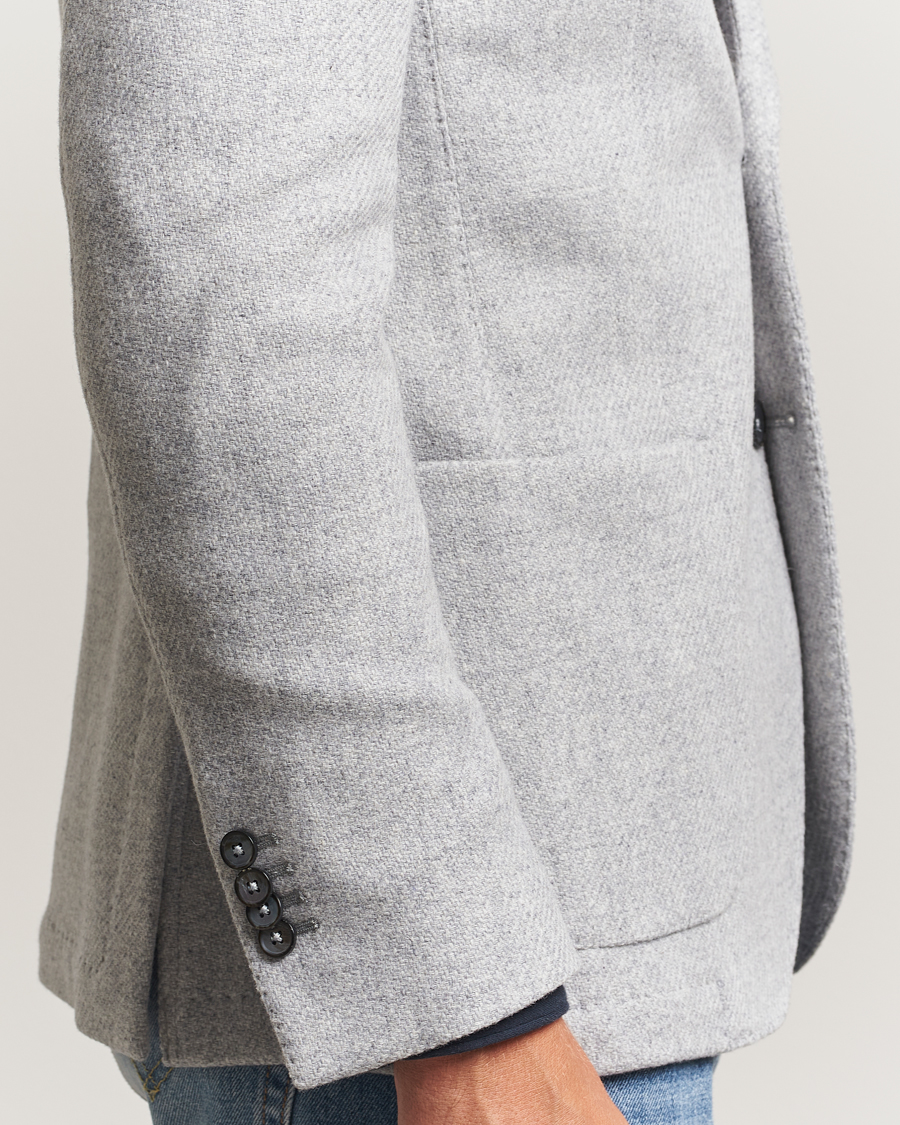 Mies | Pikkutakit | L.B.M. 1911 | Jack Fly Knitted Wool Blazer Light Grey