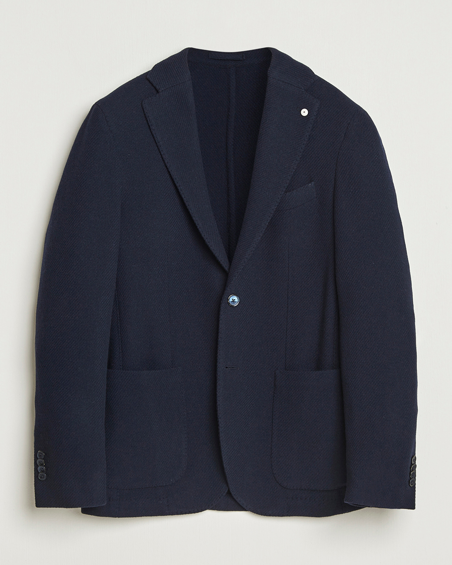 Mies | Pikkutakit | L.B.M. 1911 | Jack Fly Knitted Wool Blazer Navy