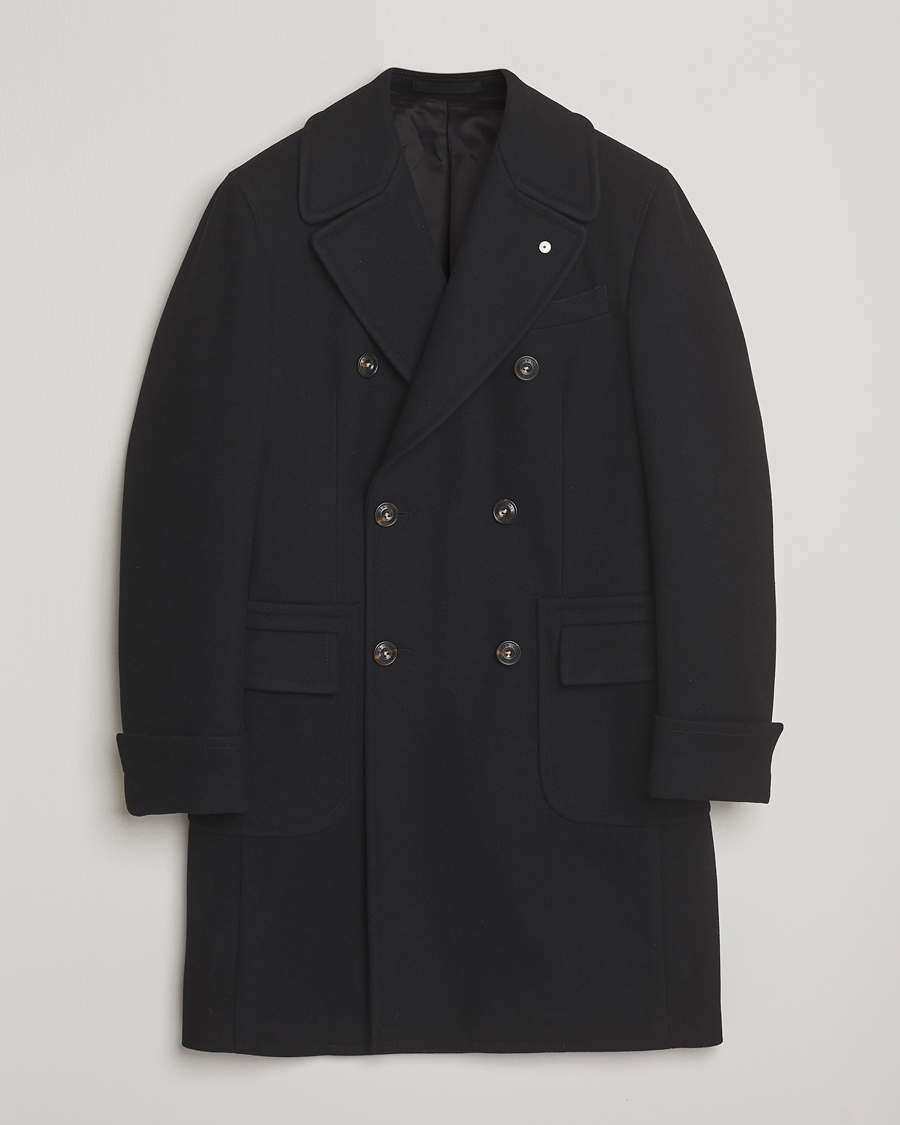 Mies | Takit | L.B.M. 1911 | Double Breasted Wool/Cashmere Coat Black