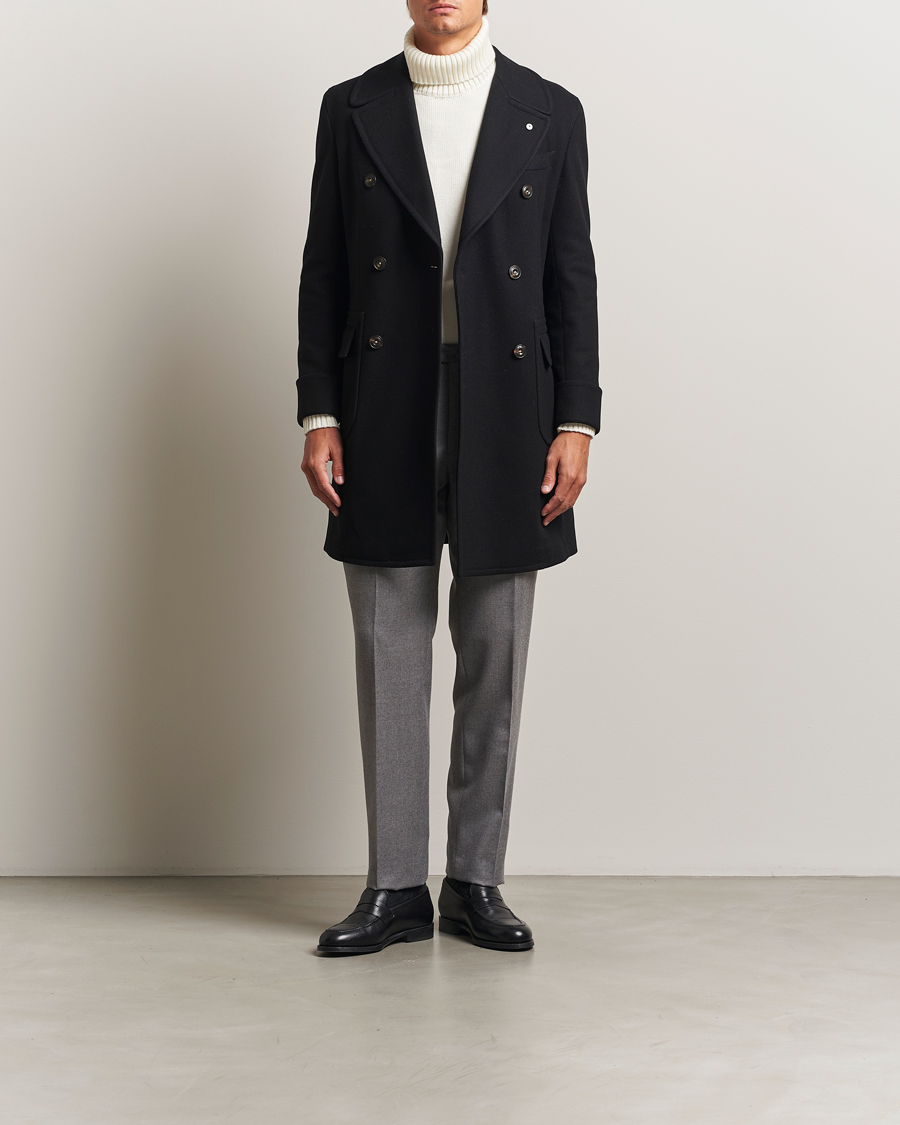 Mies | Takit | L.B.M. 1911 | Double Breasted Wool/Cashmere Coat Black