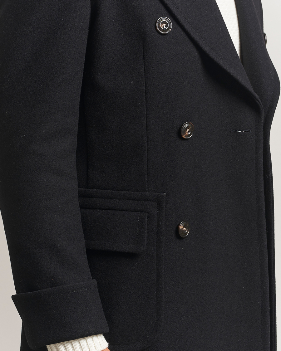 Mies | Takit | L.B.M. 1911 | Double Breasted Wool/Cashmere Coat Black