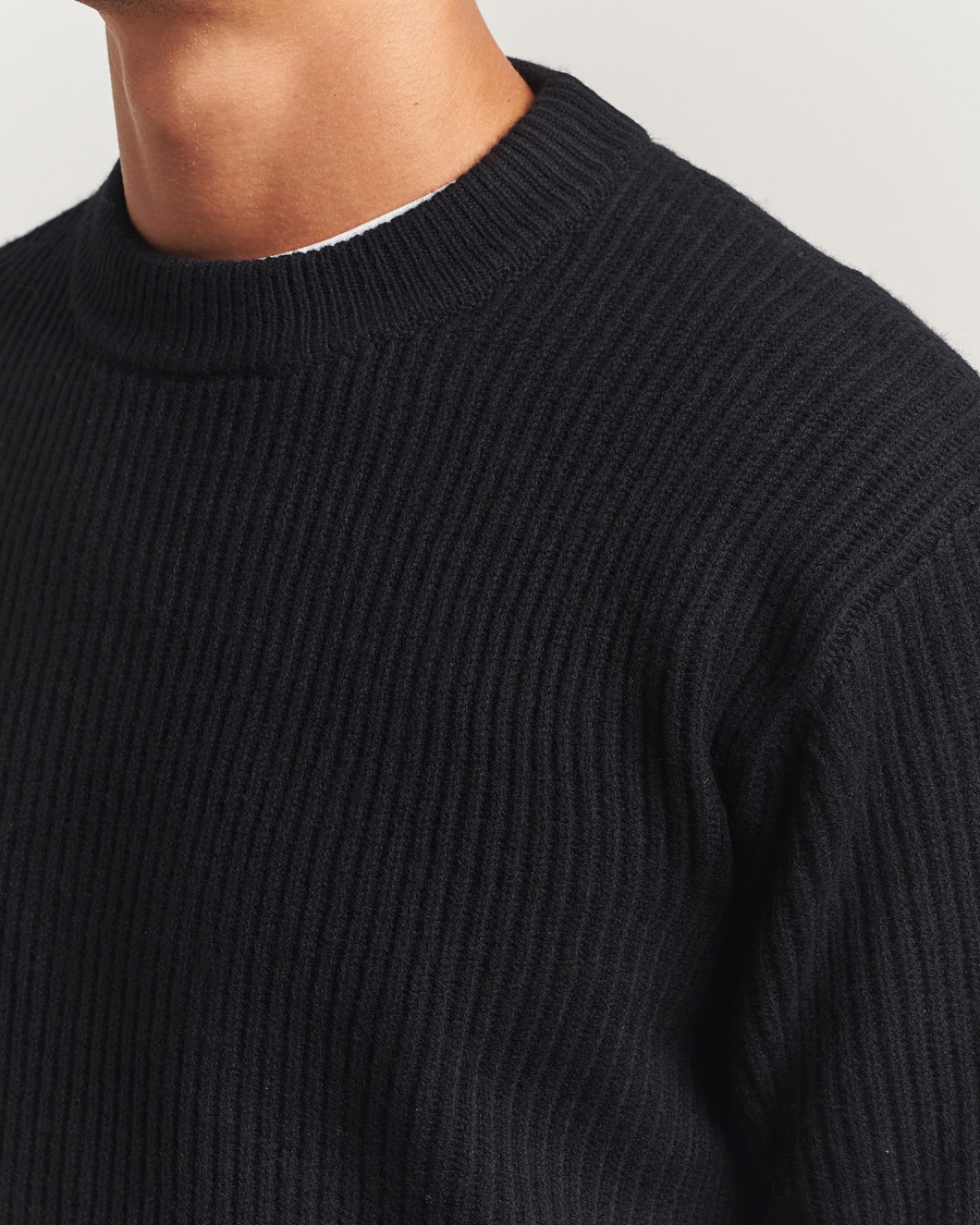 Mies | Puserot | LES DEUX | Eddie Wool Rib Crewneck Black
