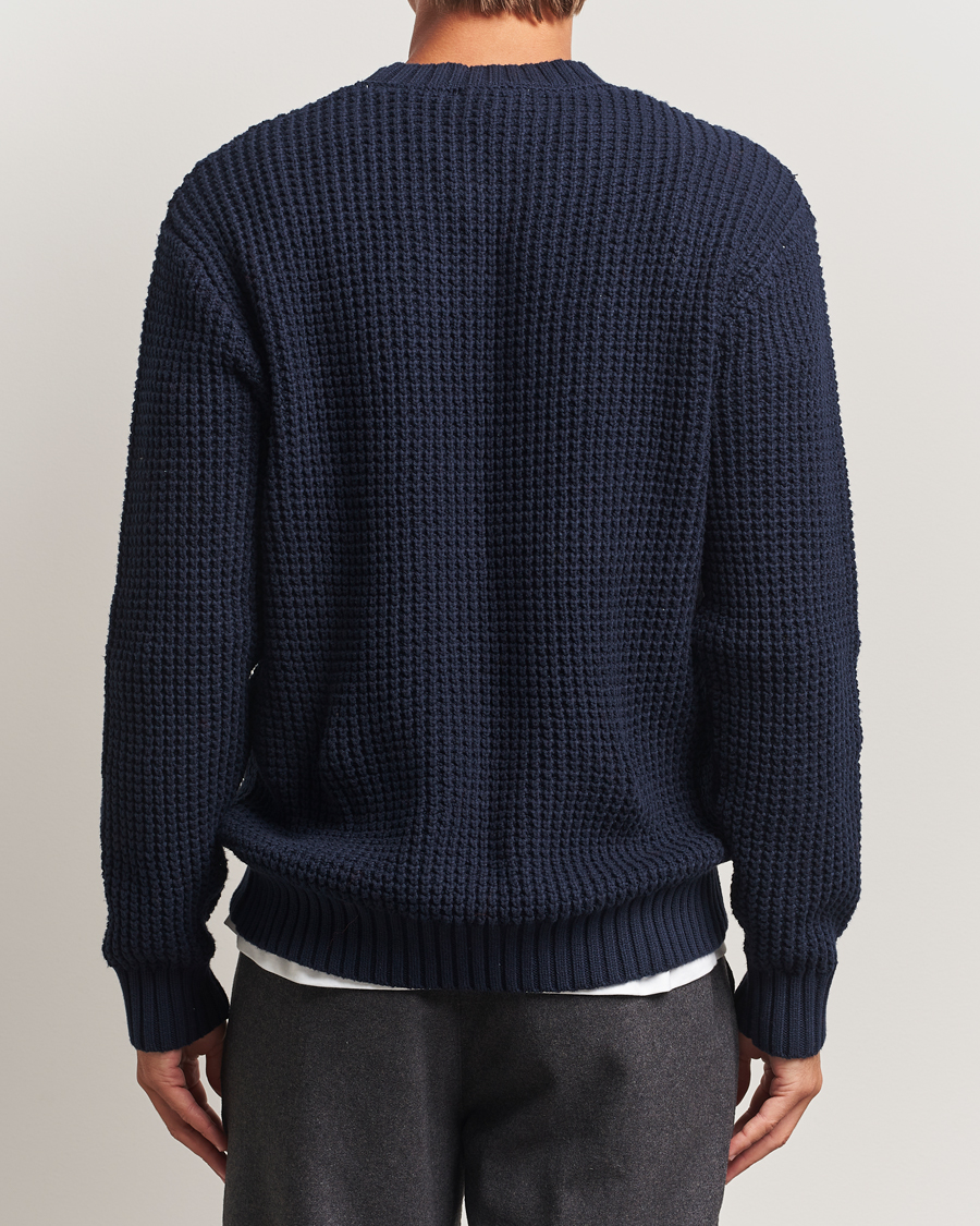 Mies | Puserot | LES DEUX | Alvin Cotton Waffle Crewneck Dark Navy